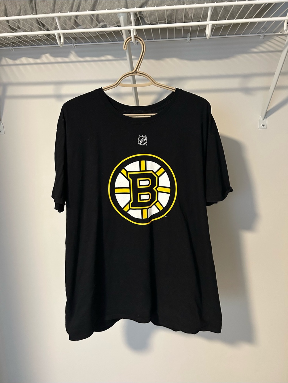 Fanatics Black Boston Bruins Short Sleeve Tee with Yellow Logo
